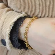 Chaîne maille Forçat 7.4 mm en Acier inoxydable 316L Doré x50cm