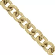 Chaîne maille Forçat 11.9 mm en Acier inoxydable 316L Doré x50cm