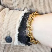 Chaîne maille Forçat 11.9 mm en Acier inoxydable 316L Doré x50cm