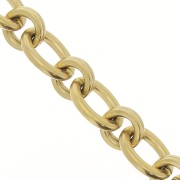 Chaîne maille Forçat alternée 13.8 mm en Acier inoxydable 316L Doré x50cm