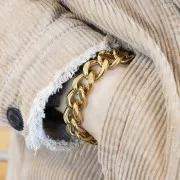 Chaîne maille Gourmette limée 15 mm en Acier inoxydable 316L Doré x50cm