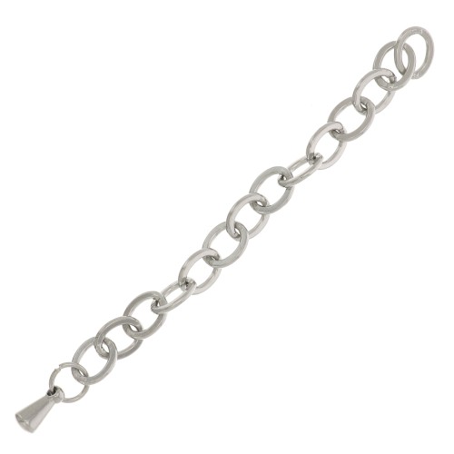 Chainette d'extension maille Forçat limée 55 mm en Acier inoxydable 316L x1
