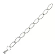 Chainette d'extension maille Rombo limée 55 mm en Acier inoxydable 316L x1