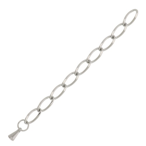 Chainette d'extension maille Rombo limée 55 mm en Acier inoxydable 316L x1