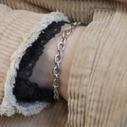 Chaîne maille Forçat striée 6 mm en Acier inoxydable 316L x50cm