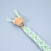 Clip amovible attache sucette - tétine 50x37 mm en bois - Etoile - Naturel x1