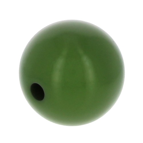 Perle en résine opaque 10 mm - Olive x1