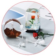 Rose en plastique 20 mm pour accessoires & bijoux résine d'inclusion - Blanc x1