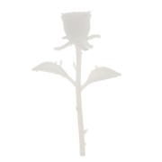 Rose en plastique 25 mm pour accessoires & bijoux résine d'inclusion - Blanc x1