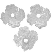 Coupelles décor fleurs 12 mm argenté  x4|raw }}