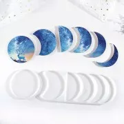 Planche sticker imprimé grand motif phase de lune pour moule - Bleu x1