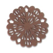 Pendentif rond rosace 50 mm en bois Brun x1|raw }}