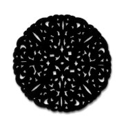 Pendentif rond arabesque 50 mm en bois Noir x1|raw }}