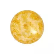 Cabochon rond en verre par Puca® 18 mm - Opaque Beige Spotted x1