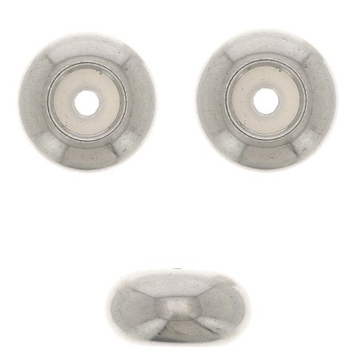 Perle stoppeur 7 mm avec un trou de 2 mm - Acier inoxydable x1