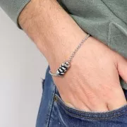 Perle stoppeur 6 mm avec un trou de 2.5 mm - Acier inoxydable x1