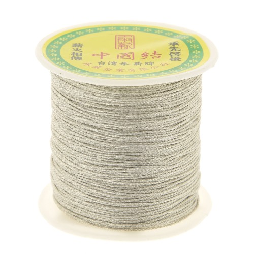 Fil nylon torsadé métallisé 0.8 mm - Argenté x100 m