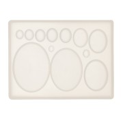 Moule silicone pour pâte polymère - pâte de métal & résine pour cabochons ovales|raw }}