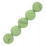 Perles rondes 6 mm imitation Howlite teintées- Vert pastel x20