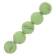 Perles rondes 10 mm imitation Howlite teintées- Vert pastel x10|raw }}
