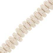 Perles Heishi rondelles teintées 8 mm en Pierre de Lave - Blanc x20|raw }}