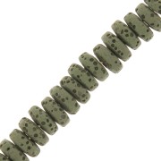 Perles Heishi rondelles teintées 8 mm en Pierre de Lave - Olive x20