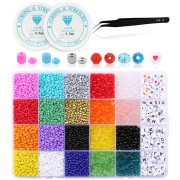 Kit de perles en verre et de perles alphabet pour bracelets et bijoux DIY