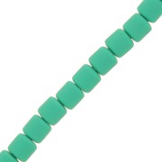 Perles tubes style Heishi en pâte polymère 6x6.2 mm - Turquoise x40 cm|raw }}