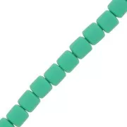 Perles tubes style Heishi en pâte polymère 6x6.2 mm - Turquoise x40 cm