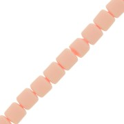 Perles tubes style Heishi en pâte polymère 6x6.2 mm - Rose clair x39 cm