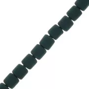 Perles tubes style Heishi en pâte polymère 6x6.2 mm - Vert foncé x40 cm