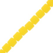 Perles tubes style Heishi en pâte polymère 6x6.2 mm - Jaune x40 cm|raw }}