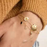 Élément fleur à coller 9 mm en Gold filled (or laminé) x1