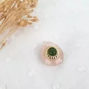 Élément rond à coller 9.5 mm pour cabochon 4 mm - Gold filled (or laminé)  x1