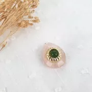 Élément rond à coller 9.5 mm pour cabochon 4 mm - Gold filled (or laminé)  x1