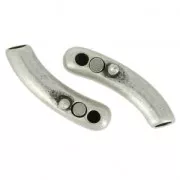 Fermoir aimanté 2 cylindres pour cordon 5 mm Placage Argent fin vieilli x1