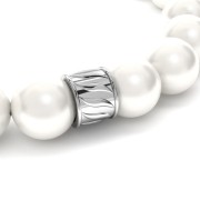 Perle tube travaillée 5x7 mm avec gros trou - Argent 925 Doré à l'or fin x1