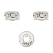 Perle rondelle strass 5 mm - Argent 925 - Crystal x1|raw }}