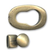 Fermoir crochet ovale pour lacet 10 mm bronze x1