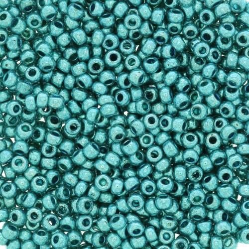 Preciosa Perles rocailles 11/0 2 mm - Terra Métallique - Turquoise x20g