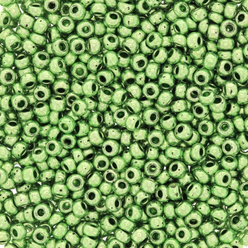 Preciosa Perles rocailles 11/0 2 mm - Terra Métallique - Vert clair x20g