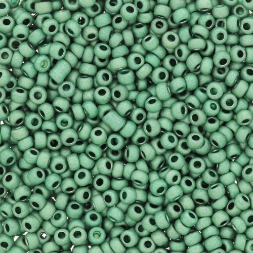 Preciosa Perles rocailles 11/0 2 mm - Terra Métallique Mat - Vert x20g