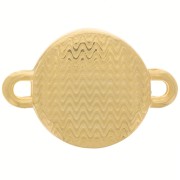 Intercalaire rond avec résine époxy 2 anneaux 12 mm Doré à l'or fin - Blanc x1