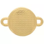 Intercalaire rond avec résine époxy 2 anneaux 12 mm Doré à l'or fin - Blanc x1