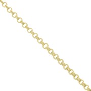 Chaîne maille Forçat double anneaux 2 mm - Doré à l'or fin x1m