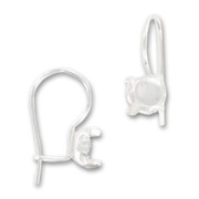 Dormeuses Crochets d'oreilles porte cabochon 6 mm en Argent 925 x2