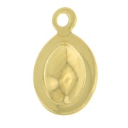 Breloque ovale bombée 10.5x6.5 mm - Plaqué or 3 microns x1|raw }}