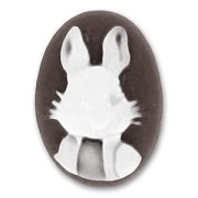 Camée acrylique Lapin 25x18 mm Noir x1|raw }}