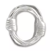 Poussoir pour cuir Regaliz 15x4 mm argenté vieilli x1