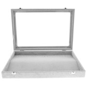 Présentoir à bijoux pour collier & bracelet 35x24x5 cm imitation velours - Gris x1